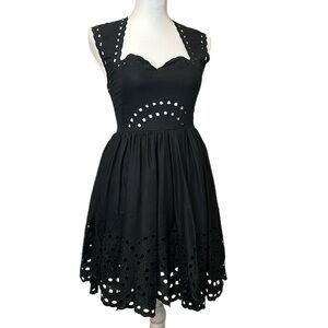 OLIVACEOUS Eyelet Cutout Fit & Flare Swing Dress -New With Tag